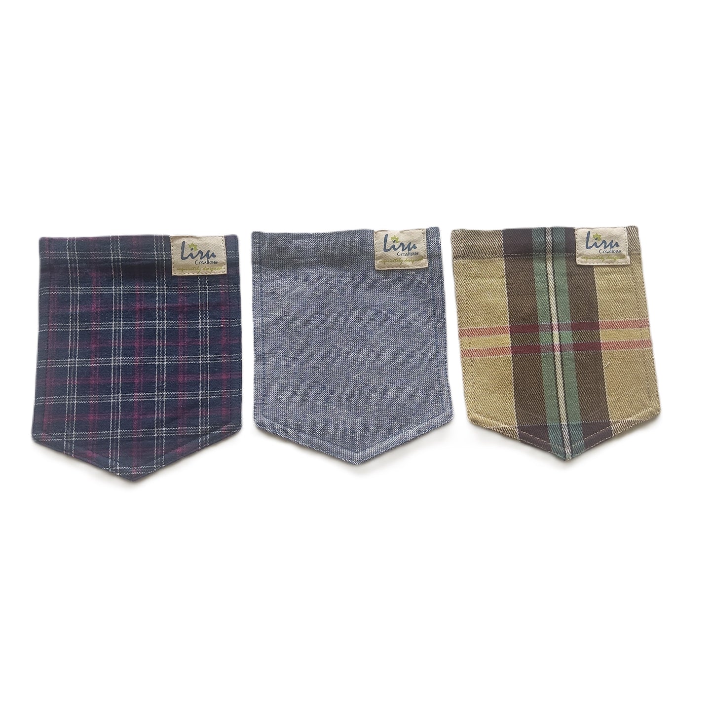 Navy/ Ochre/ Blue Sustainable Pockets Set of 3