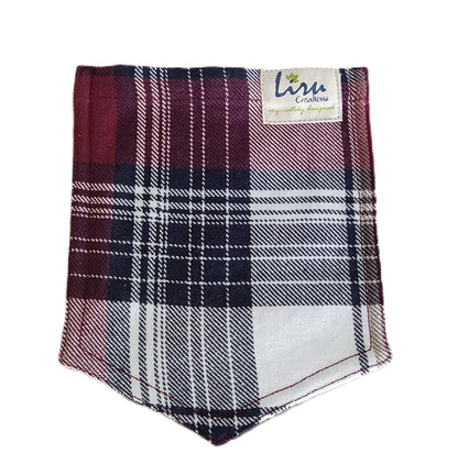 Checked/Burgundy/Ochre Sustainable  Pockets Set of 3