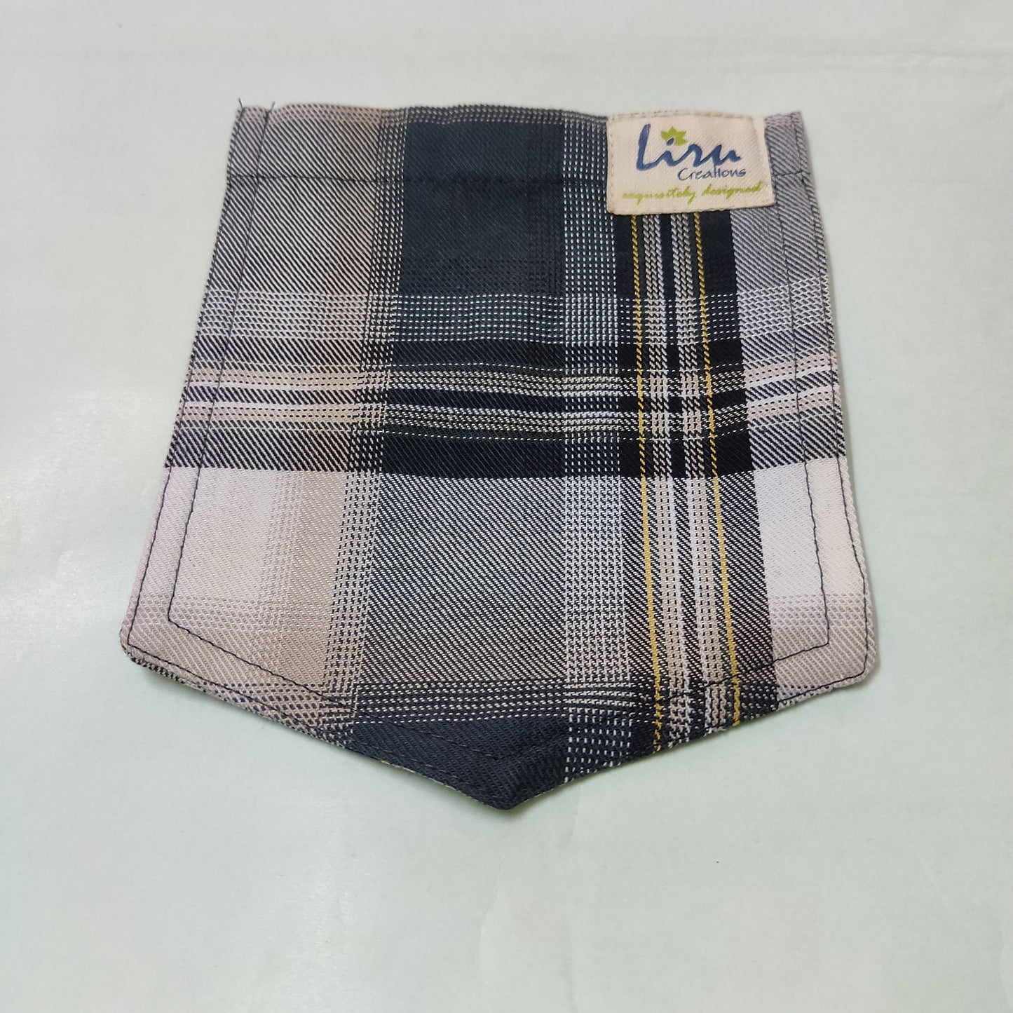Blue/ Checked/Tweed  Sustainable Pockets Set of 3