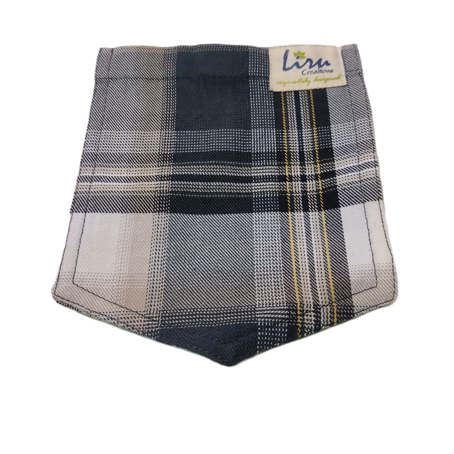 Checked/Burgundy/Ochre Sustainable  Pockets Set of 3