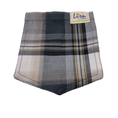 Checked/Burgundy/Ochre Sustainable  Pockets Set of 3