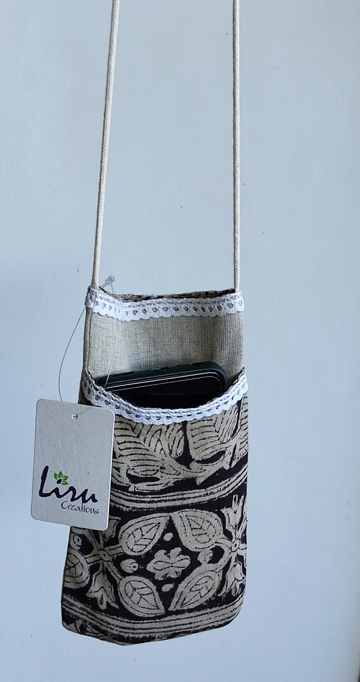 Kalamkari Sky - Sustainable Mobile Pouches Set of 2