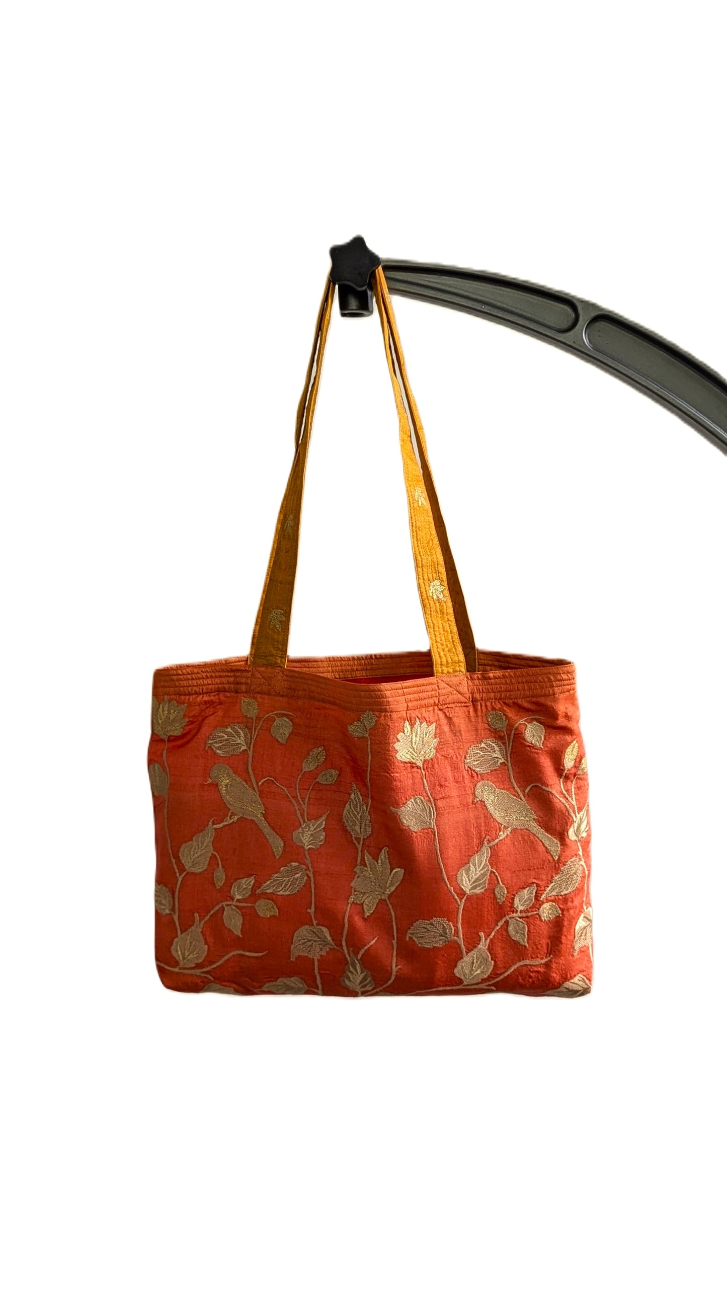 Orange Silk Tote