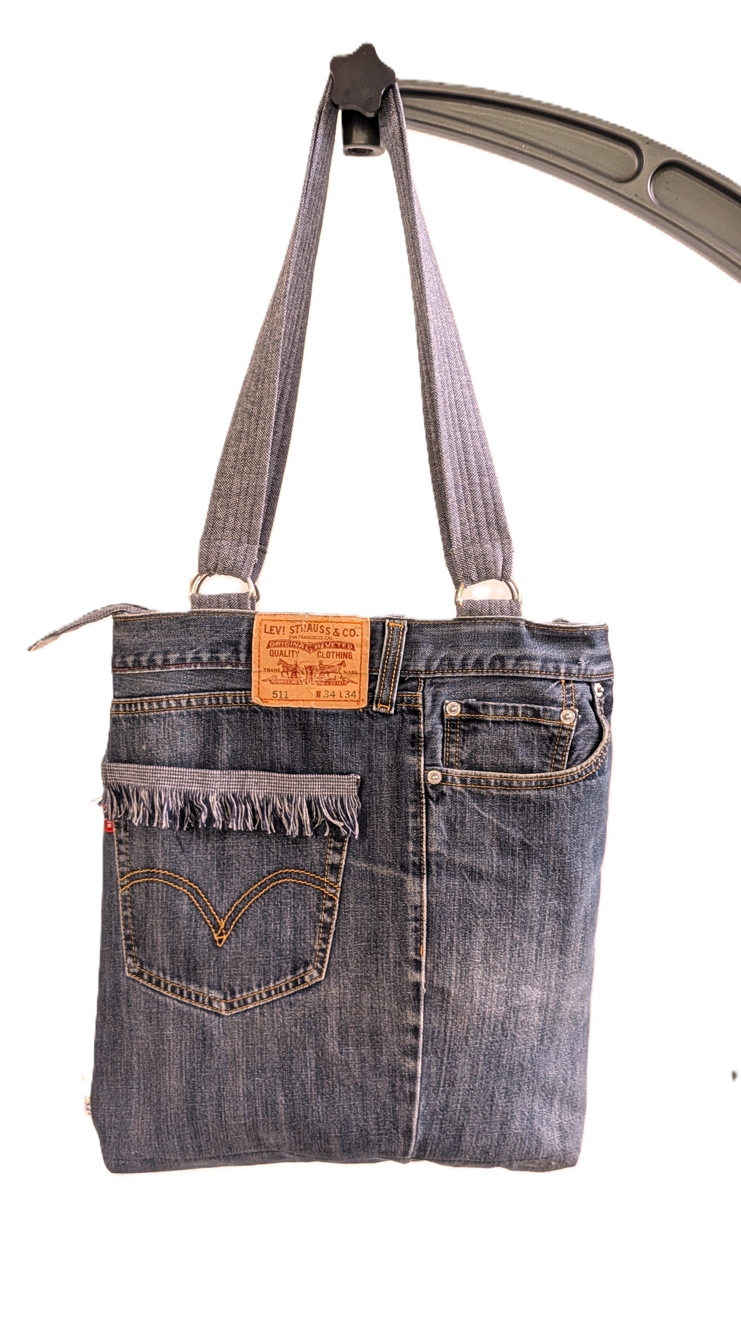 Grey Tassels Denim Tote