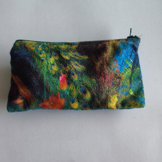 Peacock Feathers - A Sustainable  Zippered Pouch