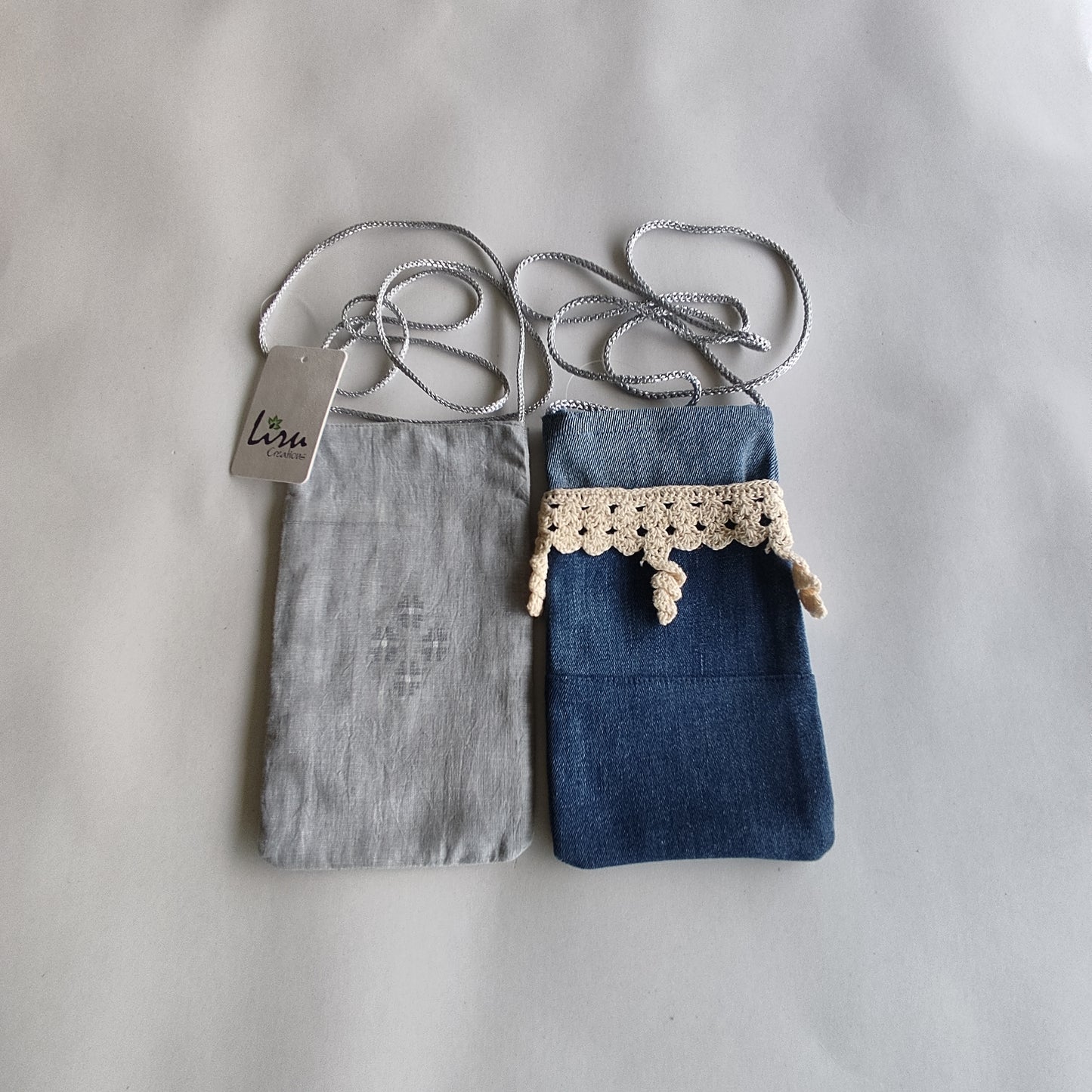 Water Denim - Sustainable  Mobile Pouches Set OF 2